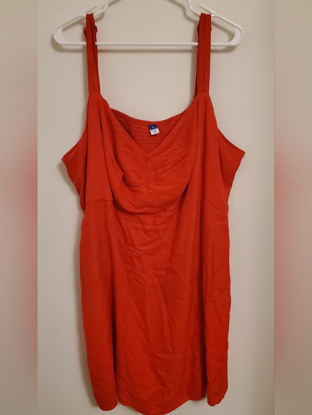 Old Navy Women's Fit And Flare Crepe Mini Dress In Live Coral Size 3XL